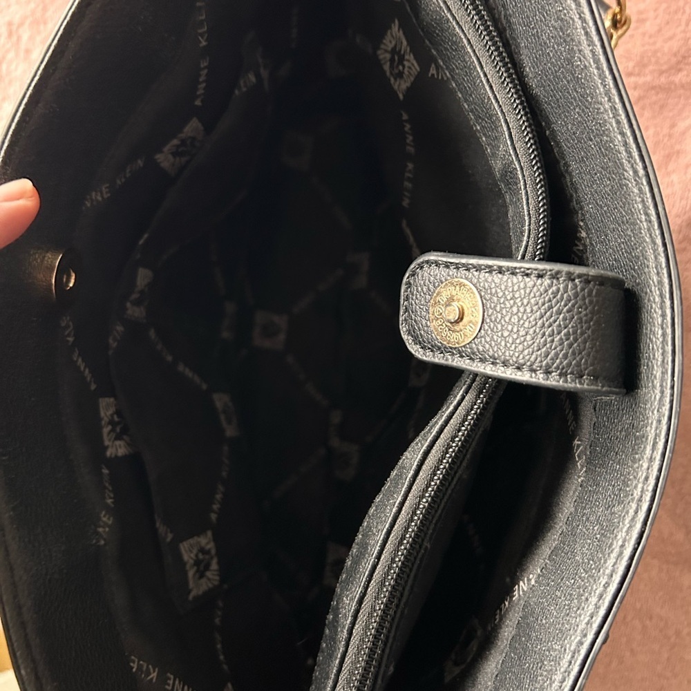 Anne Klein Black Tote Bag with Gold Accents - Picture 5 of 7